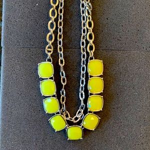 Chartreuse and silver necklace